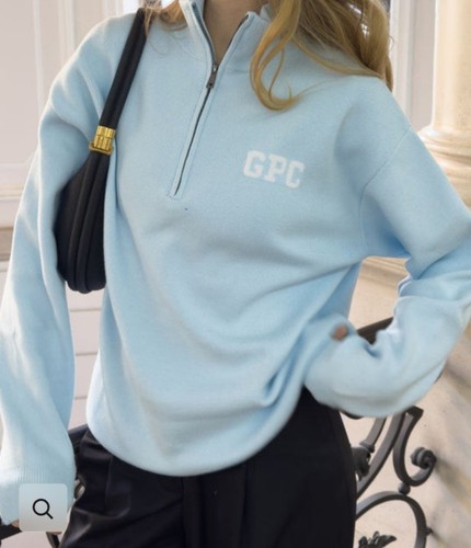 Gym coffee knit half zip - knit,