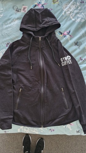 Gym coffee black zip hooded - gym+coffee, up